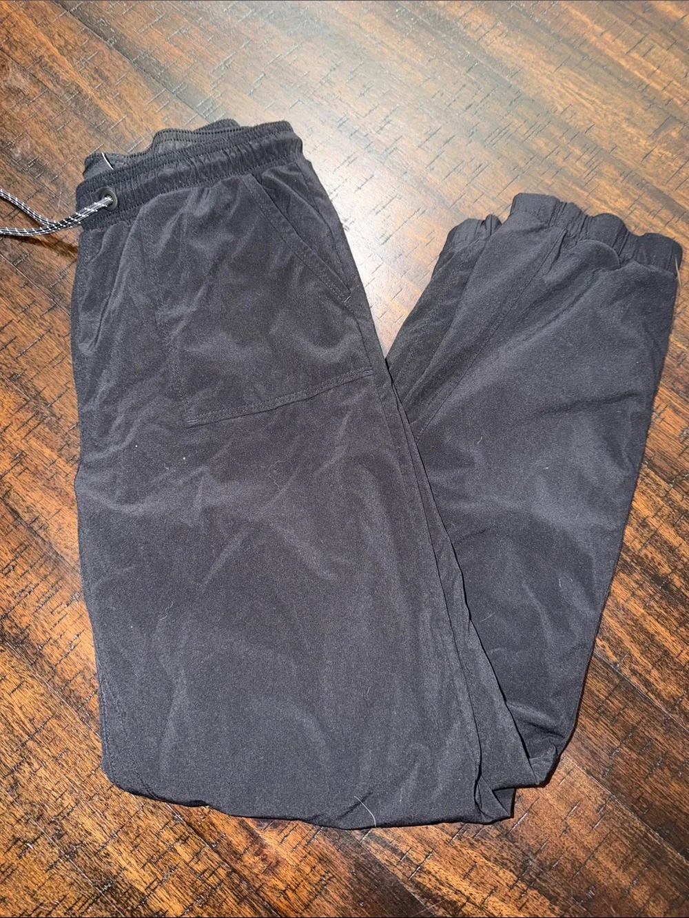 Men's Black Jogger Sweatpants with Elastic Waist and Drawstring